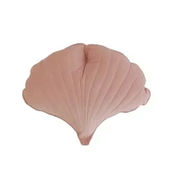 Velvet &ldquo;Powder Pink&rdquo; Ginkgo Leaf Pillow