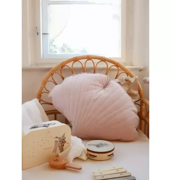 Velvet “Powder Pink” Ginkgo Leaf Pillow