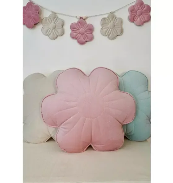 Velvet "Pink Elderberry" Flower Pillow
