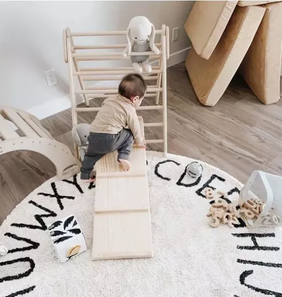 Washable Rug ABC Natural - Black