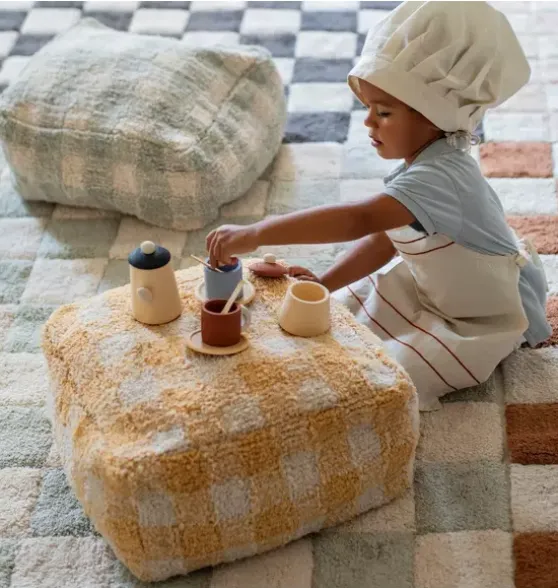 Washable Rug Kitchen Tiles Blue Sage