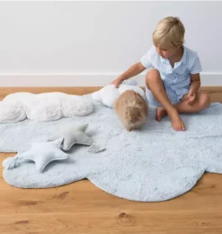 Washable Rug Puffy Dream Blue