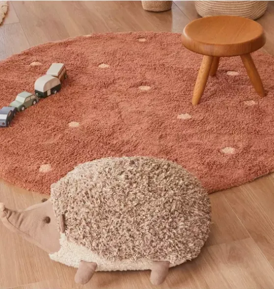 Washable Rug Round Dot Chestnut