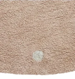 Washable Rug Round Dot Rose