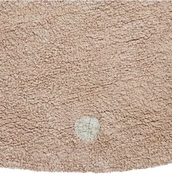 Washable Rug Round Dot Rose