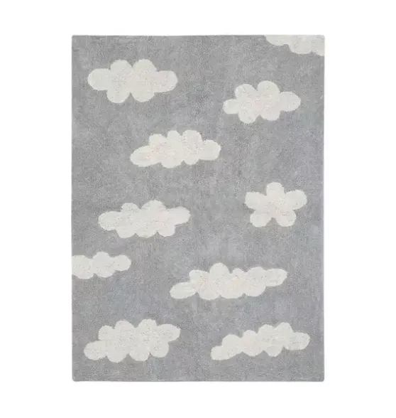 Washable Rugs Clouds Grey