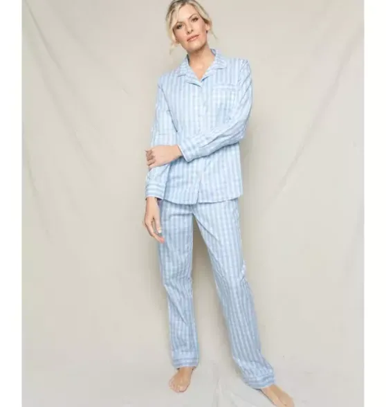 Women's Light Blue Gingham Pajama Set