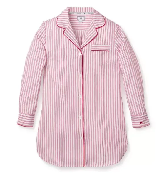 Women's Nightshirt in Antique Red Ticking