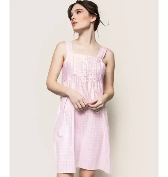 Women's Pink Gingham Charlotte Nightgown