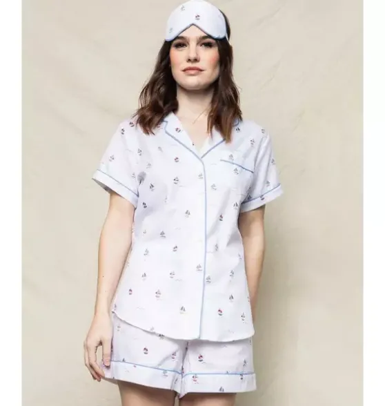 Women's Short Pajama Set in Bateau