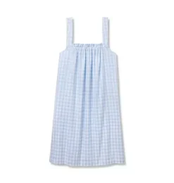 Women's Twill Annabelle Nightgown in Light Blue Gingham