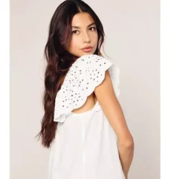 Women's Twill Ava Nightgown in White