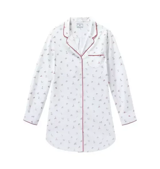 Women's Twill Nightshirt in Coastal Charms