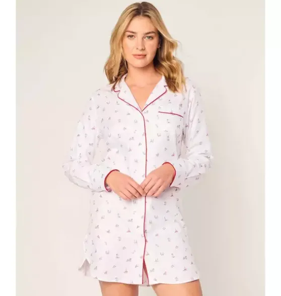 Women's Twill Nightshirt in Coastal Charms