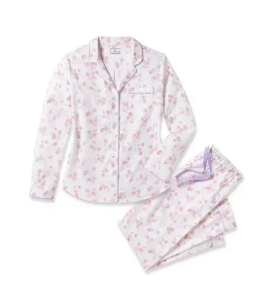 Women's Twill Pajama Set in Seashell Splendor