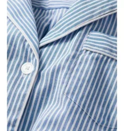 Women's Twill Pajama Set in French Blue Seersucker