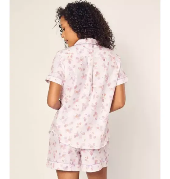 Women's Twill Short Pajama Set in Seashell Splendor